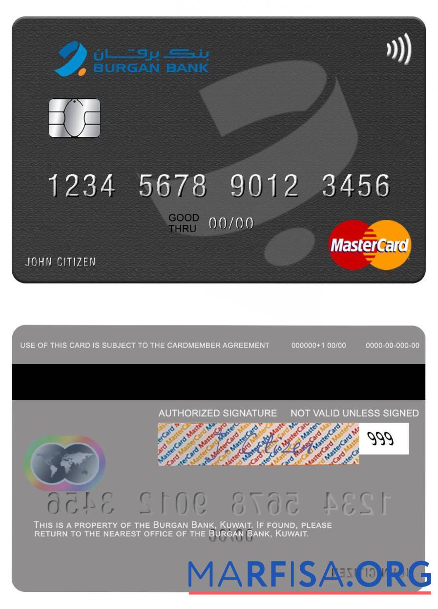 Realistic Kuwait Burgan Bank mastercard real example